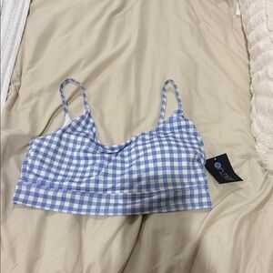 size large Onzie Light Blue Checkered Bralette